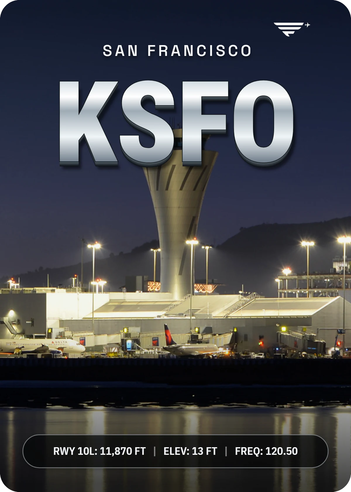 KSFO San Francisco digital airport card